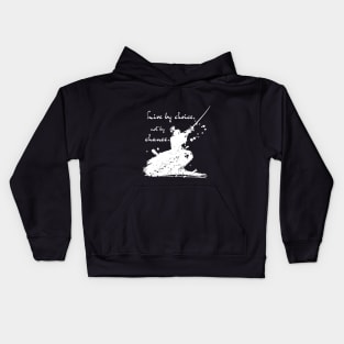 Live By Choice Not By Chance Samurai White on Black Kids Hoodie